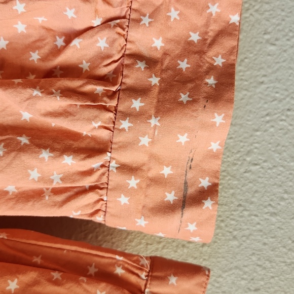 Madewell Blouse Top Shirt Wrap Peach Scatter Star Crossover Waist Tie Size XS - Picture 3 of 10